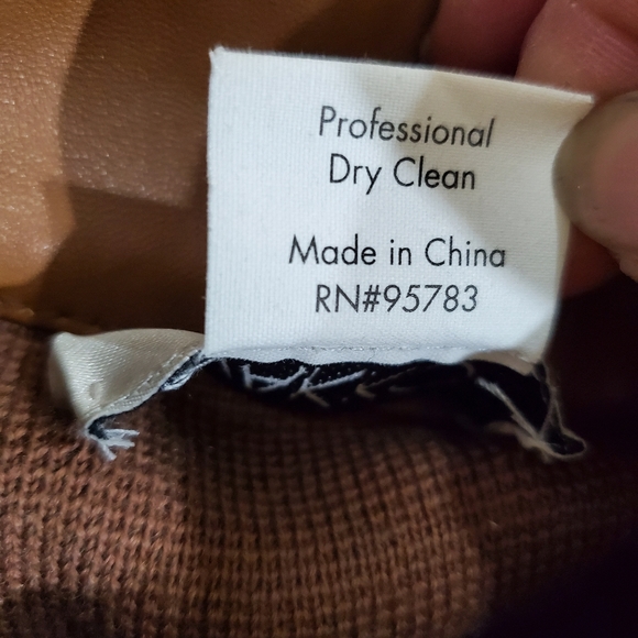 Vakko moto leather & wool zip up shacket jacket Medium - Picture 14 of 14